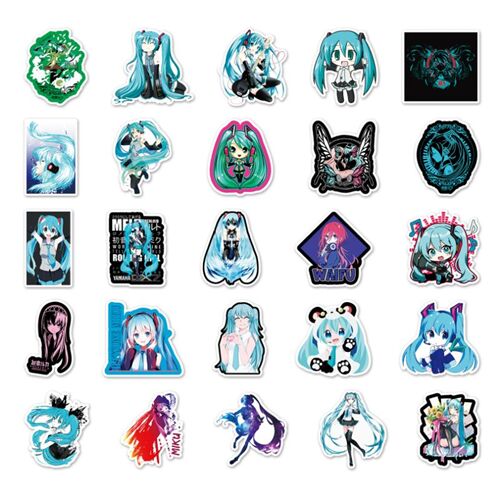 50 adesivi sagomati unici Waifu anime 5