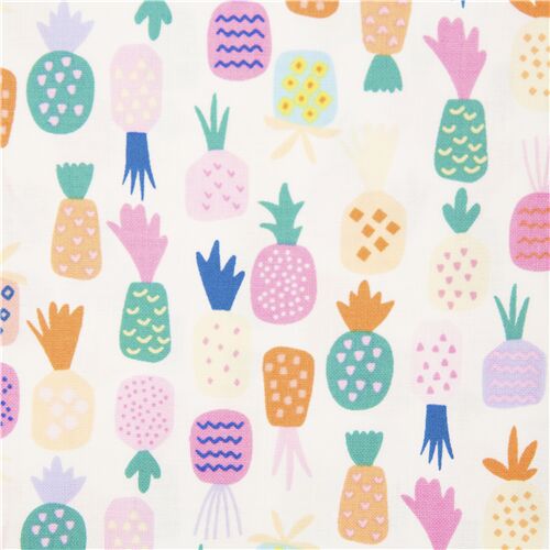 Whats the Scoop? Cute Colorful Tropical Pineapples Fabric