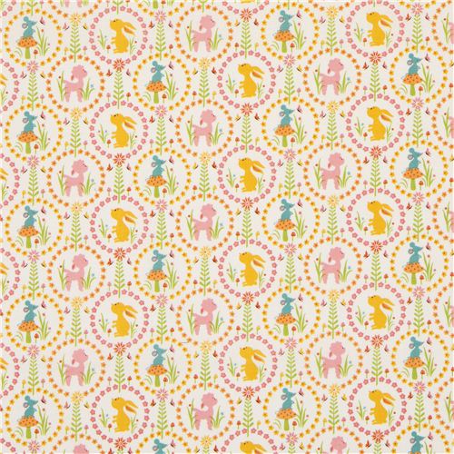 animal fabric with rabbit lamb mouse Riley Blake USA 2