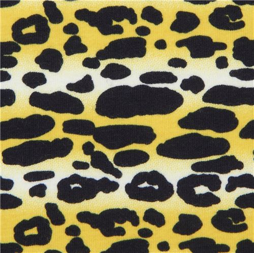 tessuto giallo motivo leopardato animali maglina Tessuto