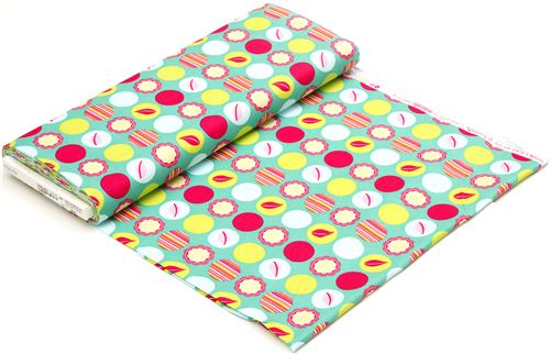 aqua Michael Miller fabric Mod Dots by Patty Young 3