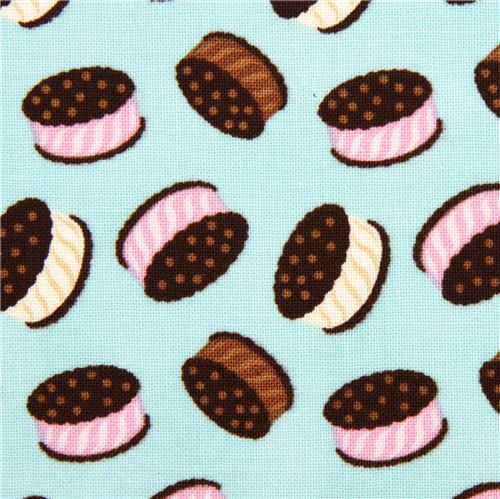 aqua ice cream sandwich fabric by Timeless Treasures USA 1