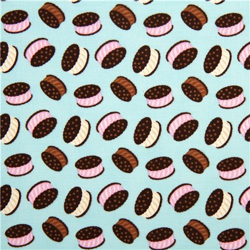 aqua ice cream sandwich fabric by Timeless Treasures USA 2