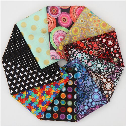 assorted patterns fat quarter surprise 10 pc fabric bundle