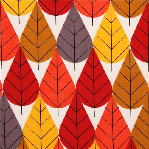 autumn foliage organic Canvas fabric birch Octoberama Fall Fabric