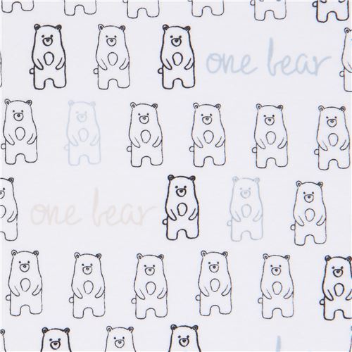 One Bear Outline Animal Doodle Fabric by Art Gallery Fabrics - Remnant (150cm x 37cm)