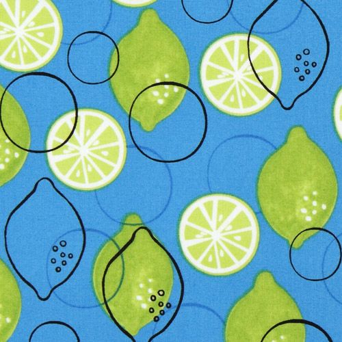 schöner blauer Limonellen Stoff Robert Kaufman 1