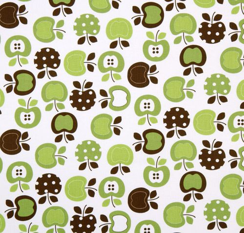 beautiful green apples fabric white Robert Kaufman 2
