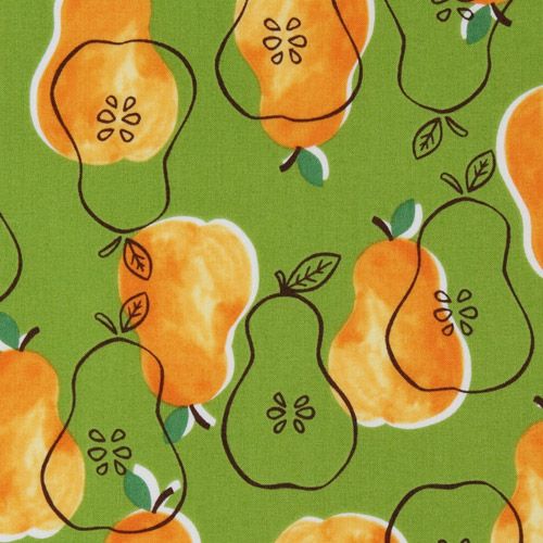 beautiful green pears fabric Robert Kaufman Fabric