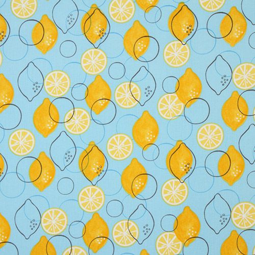 beautiful light blue lemon fabric Robert Kaufman 2