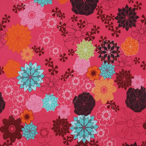 beautiful rosa flower interlock fabric Michael Miller 2