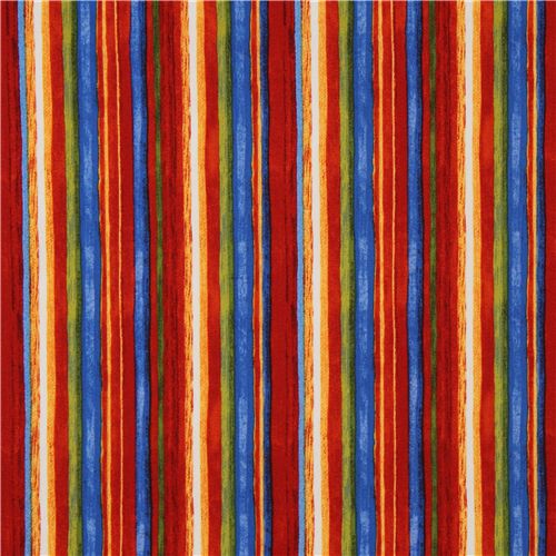 beautiful stripes fabric red-yellow-blue Robert Kaufman 2