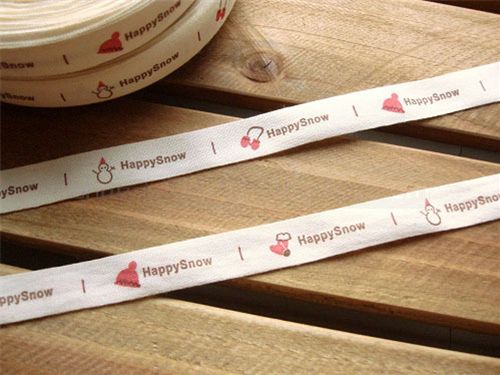 beige Zakka fabric tape Christmas 15mm