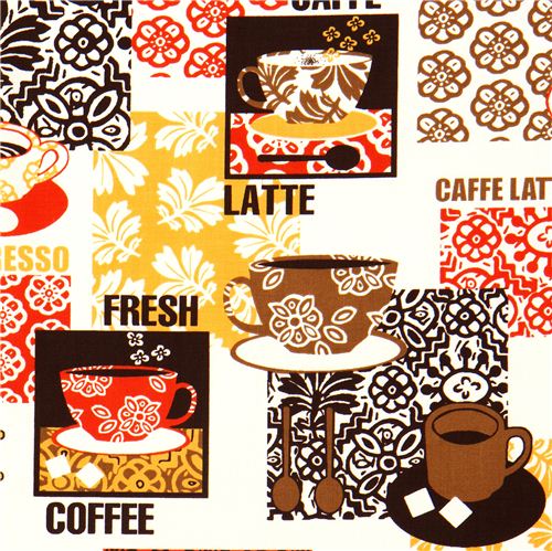 beige fabric coffee cup sugar by Robert Kaufman 1