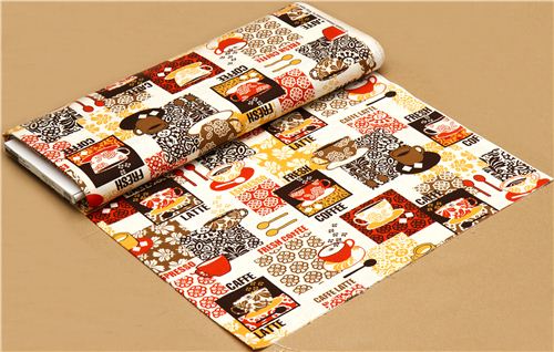 beige fabric coffee cup sugar by Robert Kaufman 3