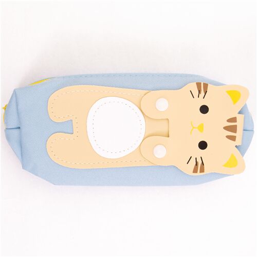 Estuche gato fieltro beige estuche l�pices azul claro 2