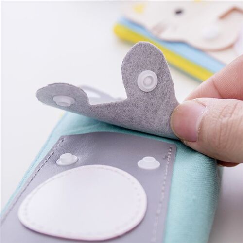 Estuche gato fieltro beige estuche l�pices azul claro 3