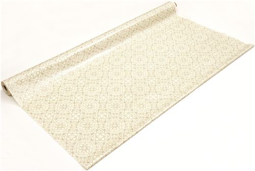 beige ornament premium laminate fabric par Michael Miller 3