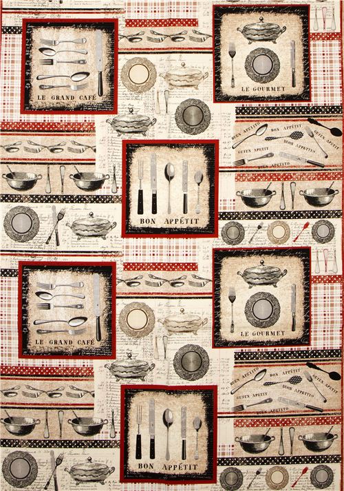 beige retro kitchen fabric Realizzato da Michael Miller from the USA 2