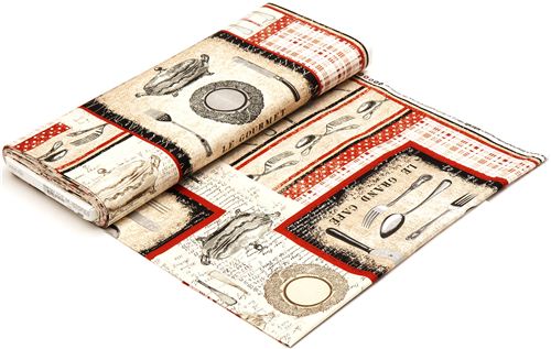 beige retro kitchen fabric Realizzato da Michael Miller from the USA 3