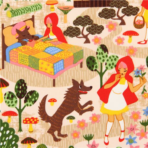 beige riding hood fairy tale fabric Trans-Pacific Textiles Fabric