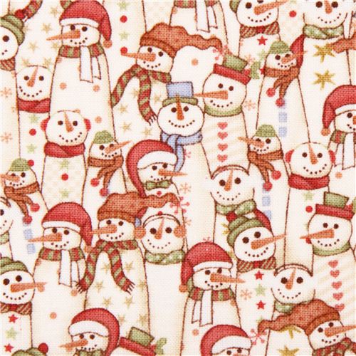 beige snowman Christmas winter fabric Snowbound Fabric