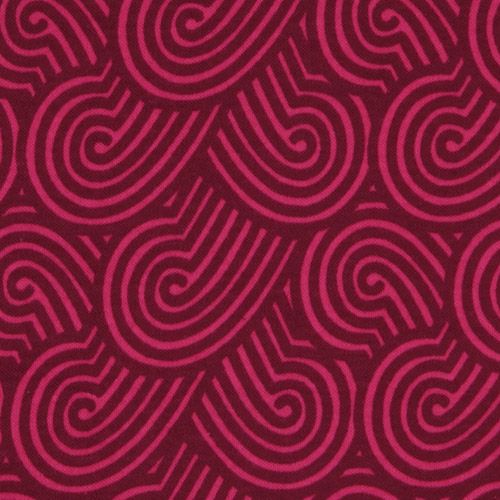 berry red Michael Miller Zen Garden interlock fabric 1