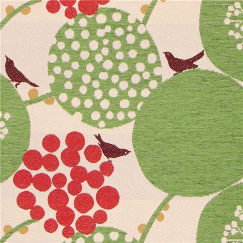 big berry Jacquard echino fabric green from Japan Fabric