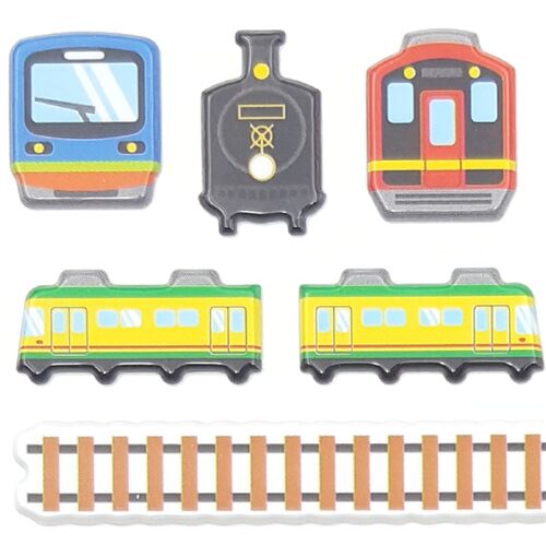 Pegatinas de colores 3D grandes trenes vas ferrocarril 1