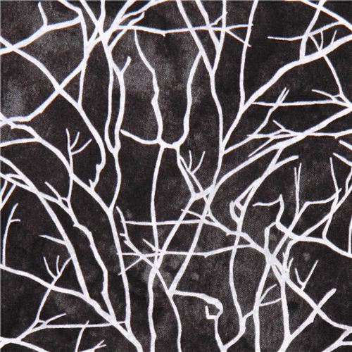 black Halloween fabric night tree Stonehenge Fright Night Fabric