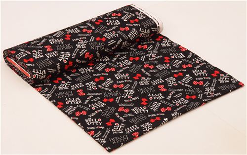 Tela lona negra gata Hello Kitty lazo logo de Sanrio 4