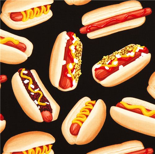 black Hot Dog fabric by Timeless Treasures from the USA 1