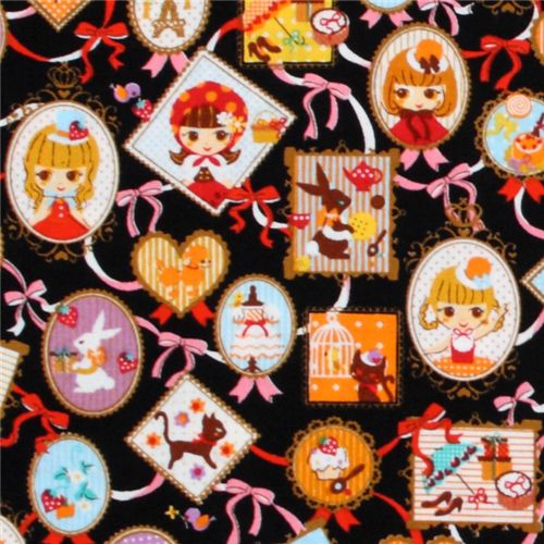 black Japanese fabric girls portrait photos Cosmo 1