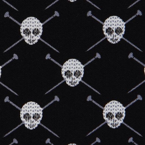 black Michael Miller fabric skulls knitting needle 1