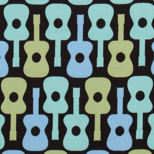 black Michael Miller guitars interlock fabric 1