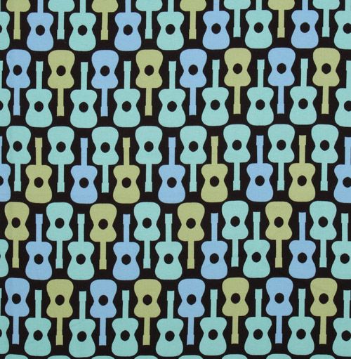 black Michael Miller guitars interlock fabric 2
