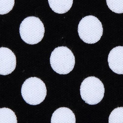 black Michael Miller knit fabric Ta Dot white polka dot 1
