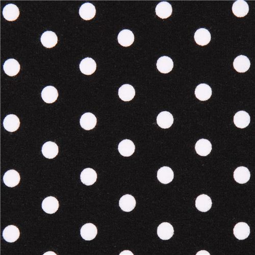 Tissu jersey noir Robert Kaufman Laguna  pois Tissu