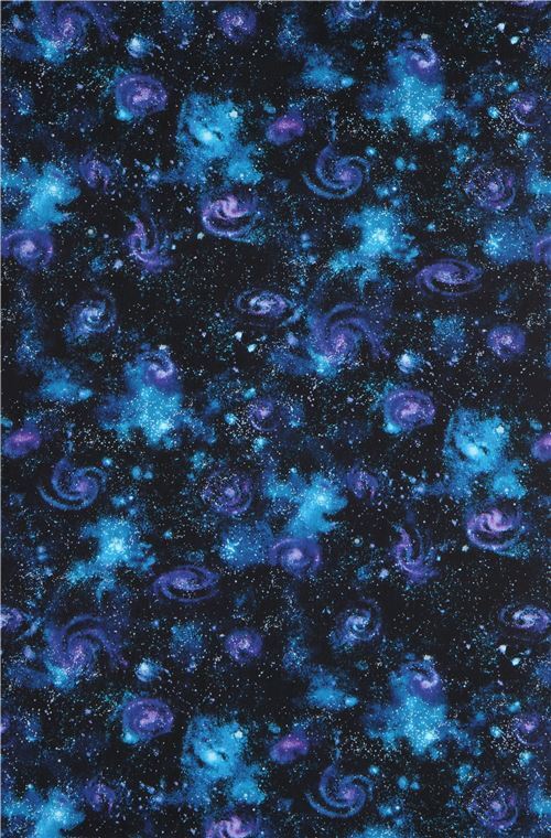 Resto de (47 x 112 cm) - Tela negra con espacio exterior galaxia estrella Robert Kaufman Stargazers 2