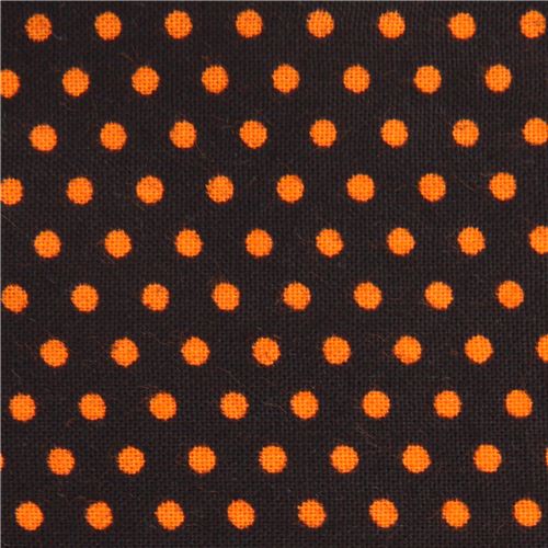 black Robert Kaufman mini orange dot fabric Spot On Fabric