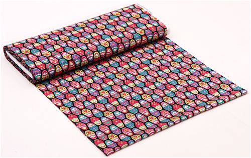 black Russian Dolls matryoshka fabric by Timeless Treasures 0