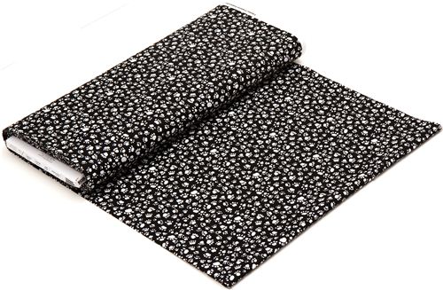 schwarzer Timeless Treasures Stoff wei�e Pfotenabdr�cke 3