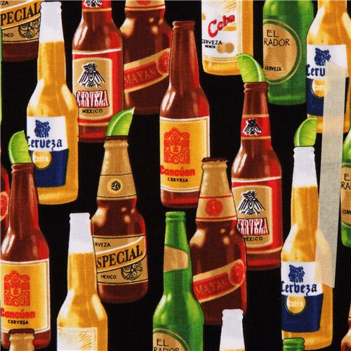 black beer fabric Timeless Treasures Cerveza Cantina Fabric