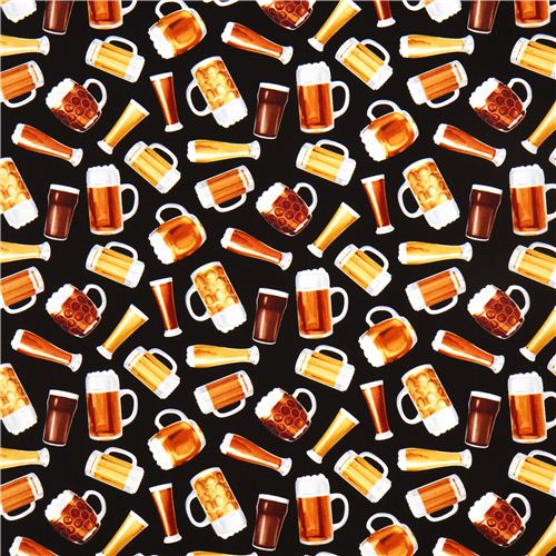 black beer glas fabric by Timeless Treasures from the USA 2