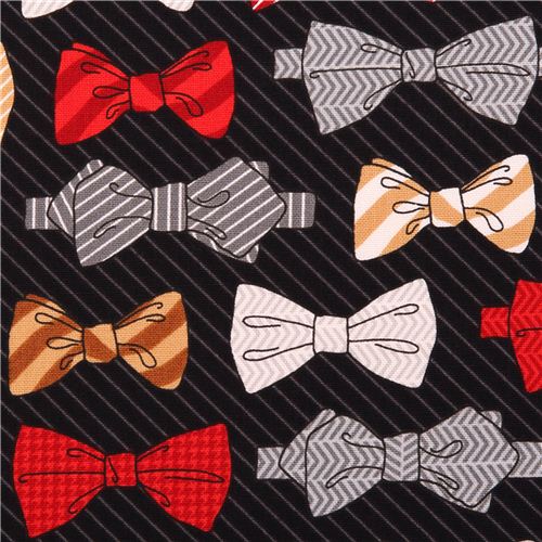 Tessuto nero papillon Robert Kaufman Fox and the Houndstooth Tessuto