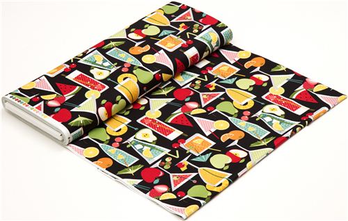 black cocktail & fruit fabric by Timeless Treasures USA 3