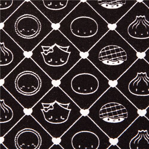 Cute Dumpling Sushi in Diamonds Fabric