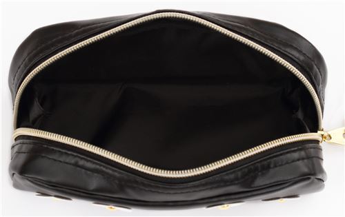 Adorable trousse � crayons Mind Wave noire avec des fleurs blanches 3