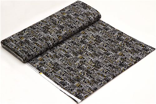 black designer fabric with city skyscraper New York 3