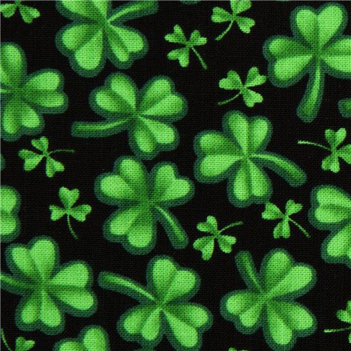 black designer fabric with cloverleaf from the USA 1
